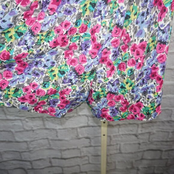 Vintage 90s Ditzy Floral Strapless Romper Medium - Picture 3 of 10